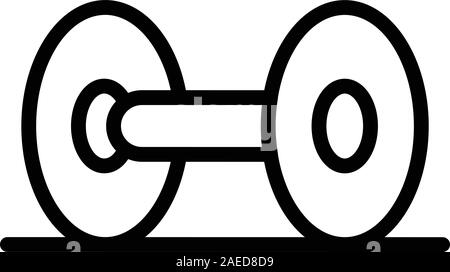 Hantel-Symbol, Umriss-Stil Stock Vektor