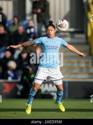 Kingston, UK. 08 Dez, 2019. Demi schürt der Mann Stadt Frauen während der FAWSL Match zwischen Chelsea und Manchester City FC Frauen Frauen im Cherry Red Records Stadion, Kingston, England am 8. Dezember 2019. Foto von Andy Rowland. Credit: PRiME Media Images/Alamy leben Nachrichten Stockfoto