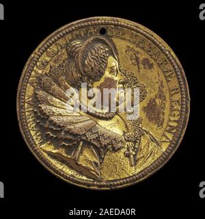 Diese Münze zeigt Marie de' Medici, Königin der Regentin von Frankreich von 1610 bis 1617, geschaffen von Guillaume Dupré. Die Vorderseite zeigt ihr Porträt mit Inschriften, die das französische numismatische Design und die königliche Autorität des frühen 17. Jahrhunderts widerspiegeln. Stockfoto