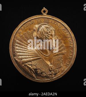 Diese Münze von Guillaume Dupré aus dem Jahr 1624 zeigt Marie de’ Medici, die Frau von König Henri IV. Von Frankreich. Die Vorderseite zeigt ihr Porträt und ihre Inschriften, die das französische numismatische Design des frühen 17. Jahrhunderts, königliche Bilder und historische Metallarbeiten illustrieren. Stockfoto