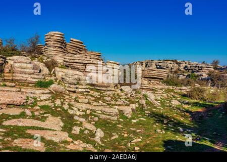 El Torcal de Antequera, Andalusien, Spanien, in der Nähe von Antequera, Provinz Malaga. Stockfoto