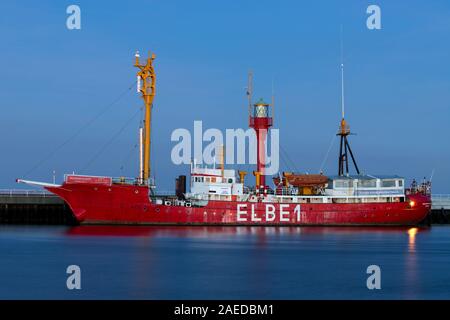 Ehemalige Feuerschiff Elbe 1 Burgermeister O'Swald in Cuxhaven Stockfoto
