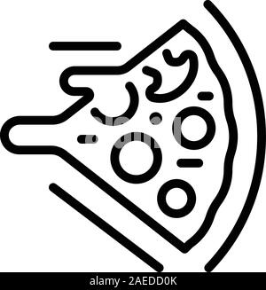 Stück Pizza mit Käse Symbol, outline Style Stock Vektor