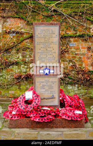 Memorial USAAF 94th Bombardement Gruppe in der Abbey Gardens in Bury St. Edmunds, Suffolk UK Stockfoto