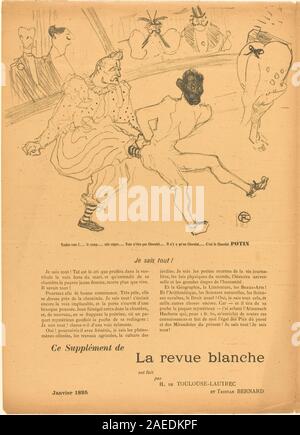 Henri de Toulouse-Lautrecs Lithografie von 1895 zeigt Footit und Chocolat mit Figuren, Kostümen, Masken, Haltung, Geste, Ausdruck, Bühnenbild und französische Theaterszene aus dem späten 19. Jahrhundert. Stockfoto