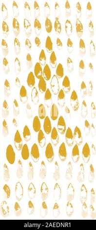 Frohe Weihnachten und Neues Jahr Kunstwerk mit Gold und Grün Weihnachtsbäume in der Linie. Stock Vektor