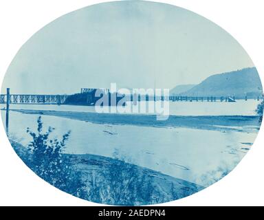 Henry Peter Bosse, Ponton Brücke an das Read's Landing, Minn, 1885 Ponton Brücke an das Read's Landing, Minn.; 1885 Datum Stockfoto