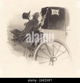 Lithografie von Honoré Daumier aus dem Jahr 1841 mit dem Titel „Ah! Sehr gut, ich bin mir sicher! Unglücklich“, zeigt Figuren mit ausdrucksstarker Haltung und Gesten in einer sozialen oder häuslichen Szene, die Interaktion und Emotionen betonen. Stockfoto