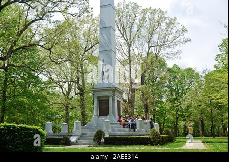 Denkmal für General William Henry Harrison, der in der Schlacht von Tippecanoe im Jahr 1811 gegen Tecumseh, Prophetstown gekämpft, Indiana Stockfoto