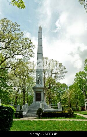 Denkmal für General William Henry Harrison, der in der Schlacht von Tippecanoe im Jahr 1811 gegen Tecumseh, Prophetstown gekämpft, Indiana Stockfoto