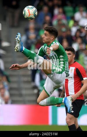 SEVILLA, 08-12-2019. Primera Division Liga. LaLiga. Estadio Benito Villamarin. Alex Moreno (Real Betis) während des Spiels Real Betis - Athletic Club. Stockfoto