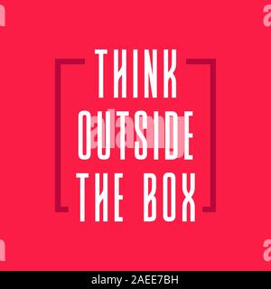 Denken außerhalb der Box. Inspiration Grafikdesign Typografie Element. Stock Vektor