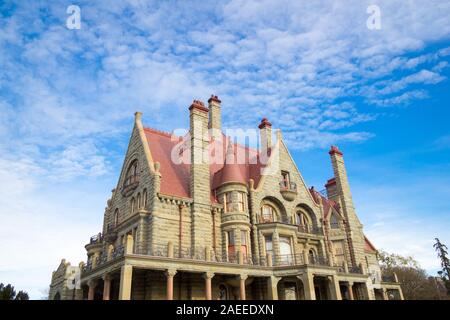 Craigdarroch Castle, einer historischen, viktorianischen Schottischen Herrschaftliche Villa in Victoria, British Columbia, Kanada, Stockfoto