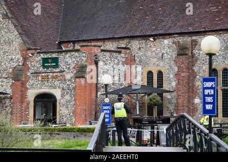 Aus der Mühle bar aufgrund der Verknüpfung mit der Vergiftung von einer Ex-russischen Spion Sergei Skripal im Alter zwischen 66 und seine Tochter Julia im Alter von 33 mit Novichok n Abgesperrt Stockfoto