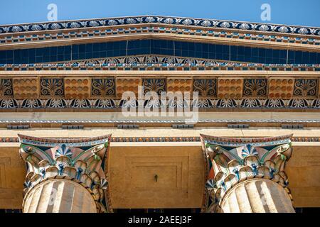 Detailansicht der Fassade des Philadelphia Museum der Kunst in Fairmount Park - Philadelphia, Pennsylvania Stockfoto
