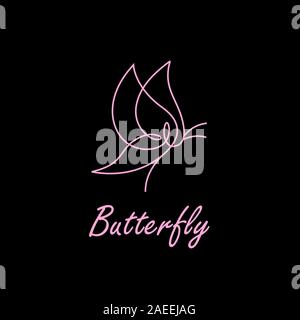 Line Art Butterfly, einfache und elegante butterfly Logo Design Stock Vektor