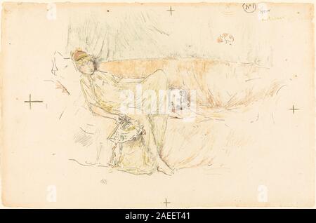 James McNeill Whistler, drapierte Figur, liegend, 1892 drapierte Figur, liegend; 1892 Datum Stockfoto