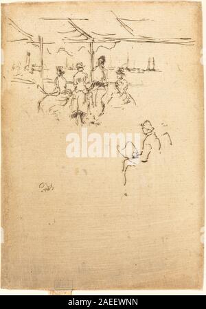 Ryde Pier von James McNeill Whistler, 1887, zeigt die Struktur eines Seebahns mit atmosphärischer Perspektive, die Linie, Form und subtile Tonabstufungen betont, die typisch für Whistlers Landschaftswerke sind. Stockfoto