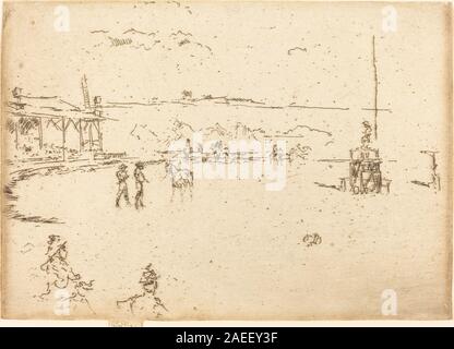 Wild West, Buffalo Bill, gemalt von James McNeill Whistler im Jahr 1887, zeigt die amerikanische Grenzshow mit Buffalo Bill, Performern, Pferden und westlicher Landschaft und betont Komposition und Erzählszene. Stockfoto