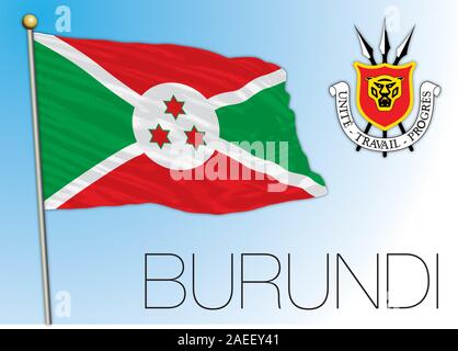 Burundi offizielle Nationalflagge, die afrikanische Länder sind, Vector Illustration Stock Vektor