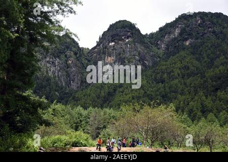 Base Camp, Paro Taktsang, Tiger Nest Kloster, Paro, Bhutan, Asien Stockfoto