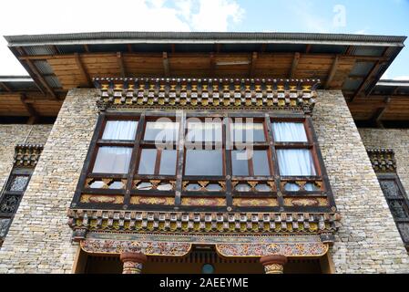 Fenster, National Museum, Paro, Bhutan, Asien Stockfoto