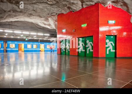 Schweden Stockholm. U-Bahn Station "Universitetet". Stockfoto