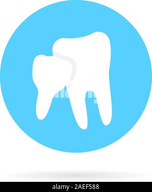 Blaues Symbol der Familie Zahnheilkunde auf weißem Hintergrund Stock Vektor