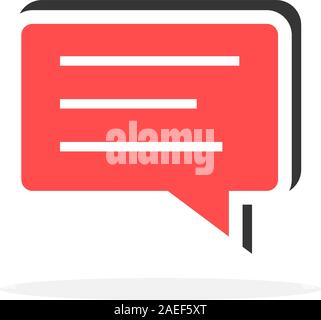 Nachricht in einfachen Sprechblasen-symbol Stock Vektor