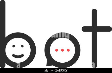 Einfache chatbot Logo wie Schriftzug Stock Vektor