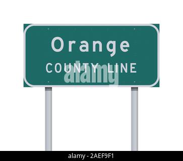 Vector Illustration des Orange County Line Road Sign Stock Vektor