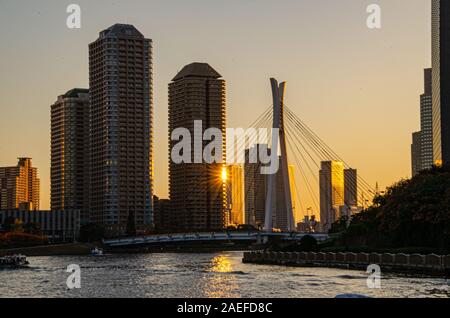 Sonnenuntergang in Tokio, Japan Stockfoto