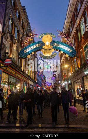 Carnaby Street an Weihnachten 2019 Stockfoto
