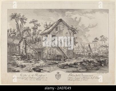 Jean-Pierre-Louis-Laurent Hoüel nach François Boucher, Hof, 1759 Hof; 1759 Datum Stockfoto
