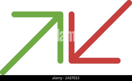 Zwei weg, Pfeile, Oben und Unten Web Icon. Vektor Illustration auf weißem Hintergrund. Stock Vektor