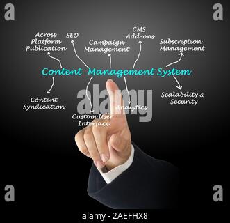 Diagramm des Content Management System Stockfoto