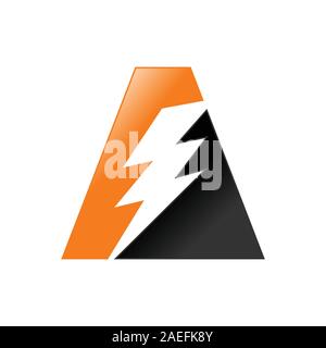 Erste ein Lettermark Blitz Energie Vektor Symbol Grafik logo Icon Design Vorlage Stock Vektor