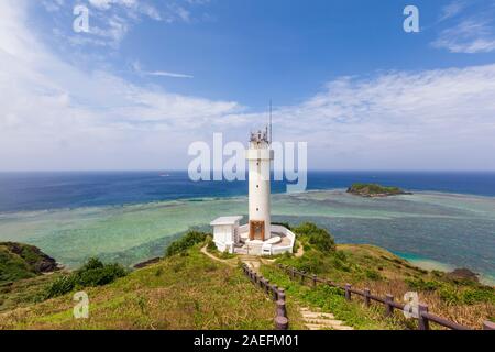 Hirakubo Leuchtturm auf der Insel Ishigaki in der Präfektur Okinawa, Japan. Stockfoto