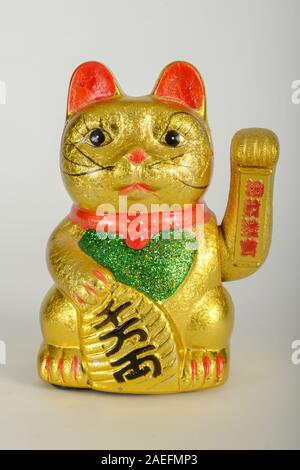 Maneki Neko Skulptur auch als japfortune Katze Stockfoto