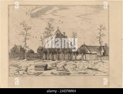 Johannes und Lucas van Doetechum nach Master Der kleine Landschaften, Bauernhof, Farm veröffentlicht 1559-1661; Veröffentlichte 1559/1661 Stockfoto