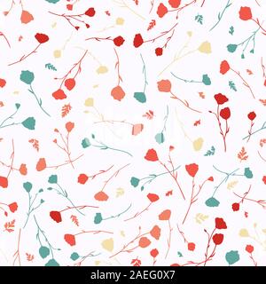 Schöne Hand gezeichnet doodle Blumen nahtlose Muster, floral background, toll für Textilien, Banner, Umwickeln - vektor design Stock Vektor