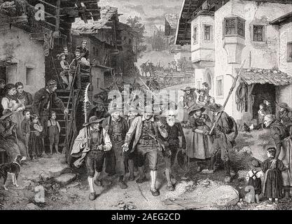 Sitzung der Freiheit, fighter, Tiroler Rebellion, 1809 Stockfoto