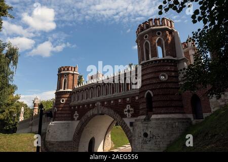 Sehenswürdigkeiten von Moskau. Grand Tsaritsyn Palace. Tsaritsyno ist ein Palast, Museum und Park Reserve in Moskau, Russland Stockfoto