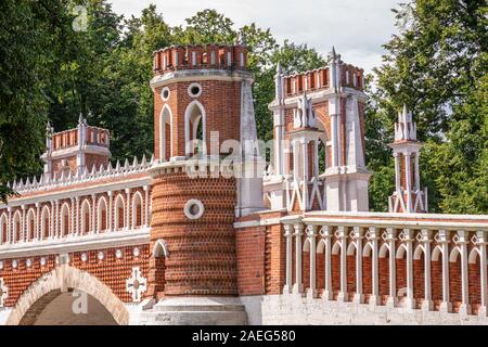 Sehenswürdigkeiten von Moskau. Grand Tsaritsyn Palace. Tsaritsyno ist ein Palast, Museum und Park Reserve in Moskau, Russland Stockfoto