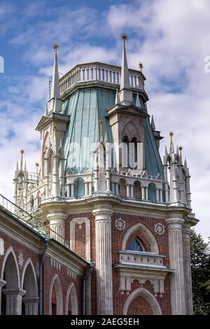 Sehenswürdigkeiten von Moskau. Grand Tsaritsyn Palace. Tsaritsyno ist ein Palast, Museum und Park Reserve in Moskau, Russland Stockfoto