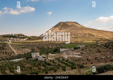 Israel, Westjordanland, Judaea, Herodion eine Burg von König Herodes 20 B.C.E gebaut Die künstlichen Hügel Stockfoto