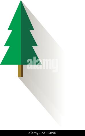 Weihnachtsbaum in Vektor flache Design Stil. Fir Tree Symbol isoliert auf weißem Stock Vektor