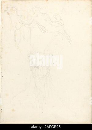 Diese Serie von Figurenstudien von John Flaxman zeigt mehrere Skizzen der menschlichen Anatomie, Haltung, Geste, Vorhänge, Proportionen, Kontur, Ausdruck, Balance, Perspektive und kompositorische Ideen, die britische neoklassizistische Kunst des späten 18. Jahrhunderts widerspiegelt. Stockfoto