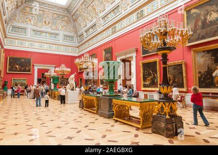 Der kleine italienische Oberlichtraum im Neuen Hermitage Museum, St. Petersburg, Russland Stockfoto