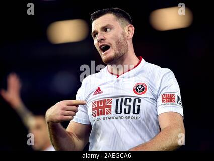 Von Sheffield United Jack O'Connell während der Premier League Spiel im Carrow Road, Norwich. Stockfoto